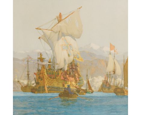 AFTER NORMAN WILKINSON (3)Ships of the Armada
signed 'NORMAN WILKINSON' (lower right margin)
reproduction print
33.5 x 33.5cm