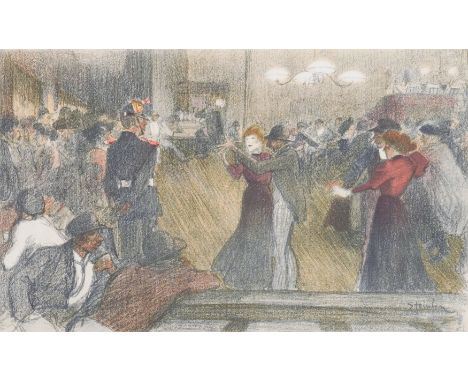 THEOPHILE STEINLEN (FRENCH/SWISS 1859-1923) (2)Bal de Barriere 
lithograph
21 x 34cm
together with Lithographies 1, a lithogr