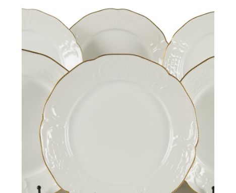 A ROSENTHAL PORCELAIN `SANSSOUCI' PATTERN PART SERVICE (14)20th century White with gilt-line rims, comprising of eight dinner