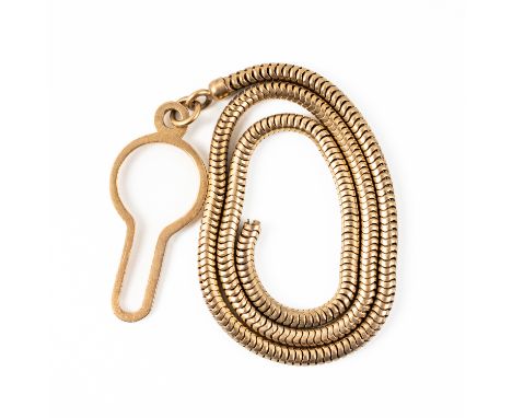 A GOLD BRAZIL LINK CHAIN WITH A BUTTON FITTINGDetailed 9 CT, the fitting lacking from the other end, weight 16.8 grams