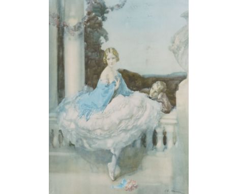 AFTER WALTER ERNEST WEBSTER (2)Ballerina on a balcony
signed 'W.E. WEBSTER' (lower right margin)
lithograph
38 x 27.5cm
toget