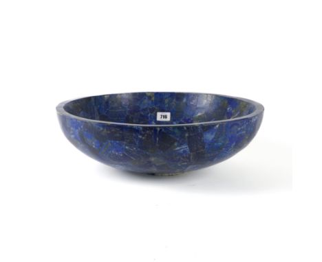 A LAPIZ LAZULI VENEERED WASH BASIN BOWLModern
With central aperture to the base, 43cm diameter