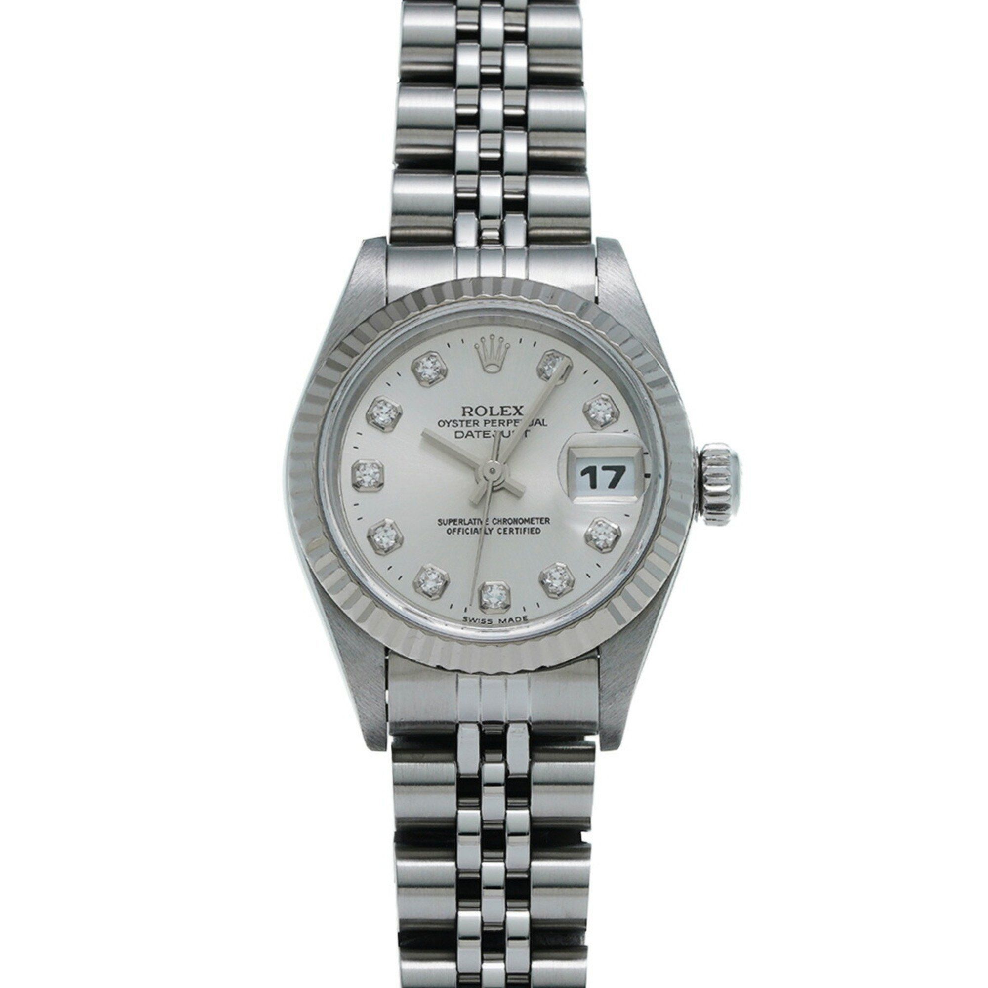 Rolex Datejust 10P Diamond 69174G T Series (manufactured around 1997) Silver/Diamond Ladies Watch Au