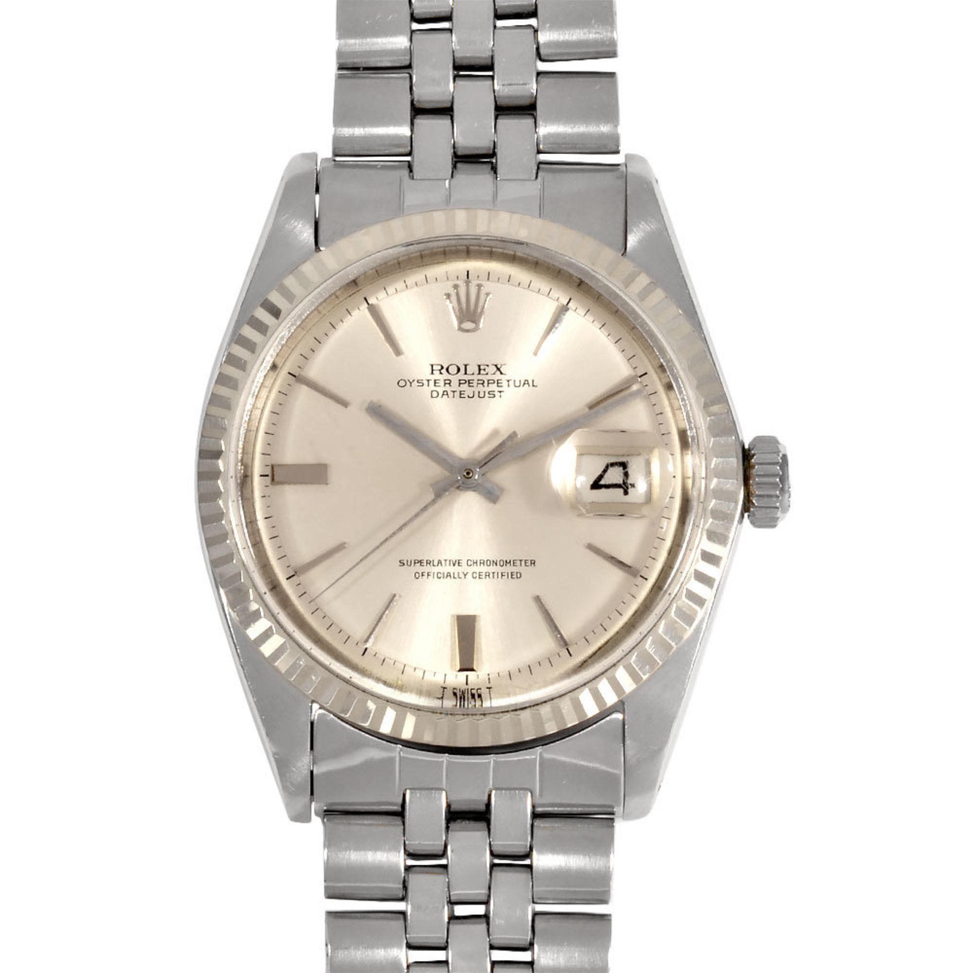 Rolex ROLEX 1601 Datejust 7-digit 19th series watch, automatic, silver dial, SS x WG, men's