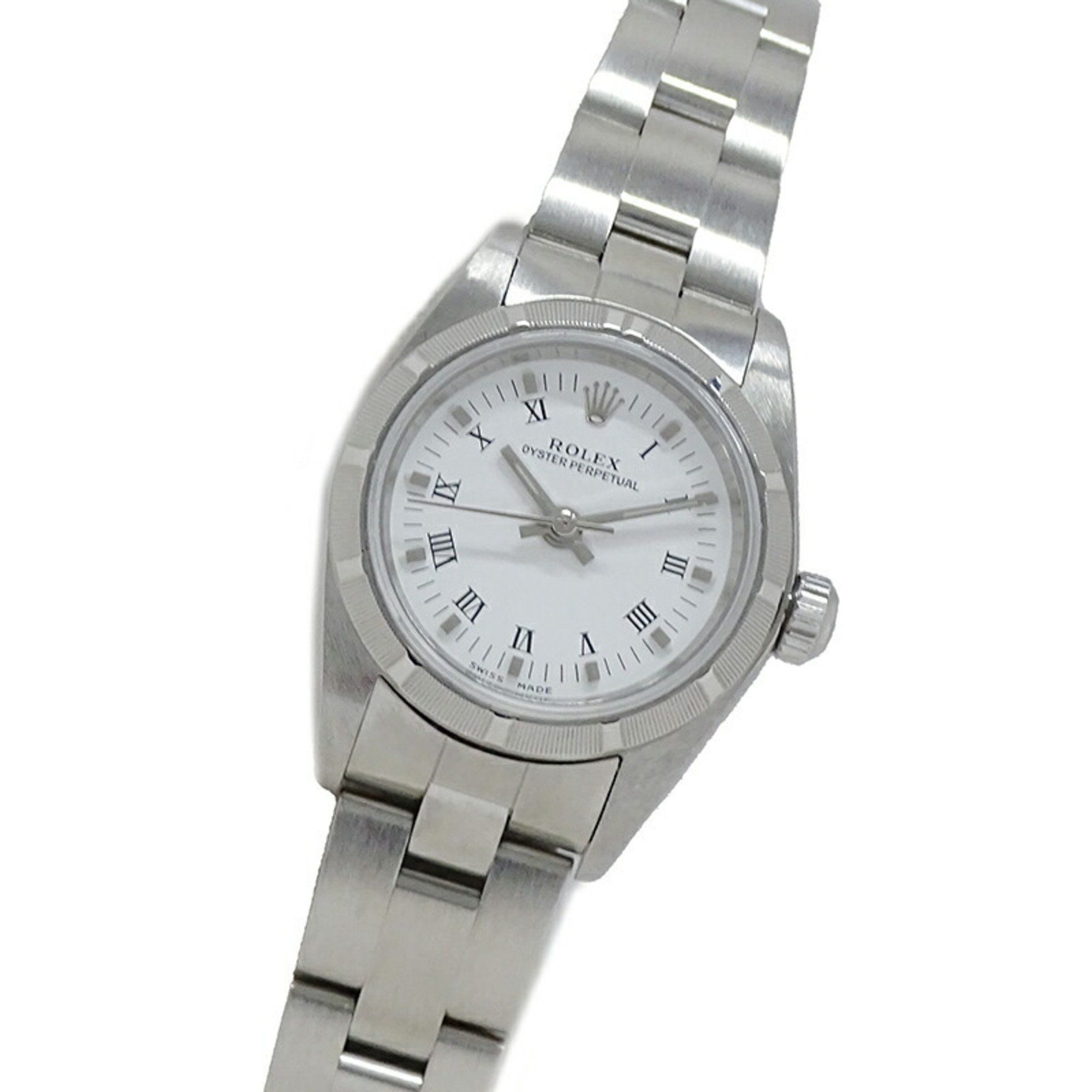 Rolex ROLEX Oyster Perpetual 76030K Watch Ladies Automatic AT Stainless Steel SS Silver White Overha