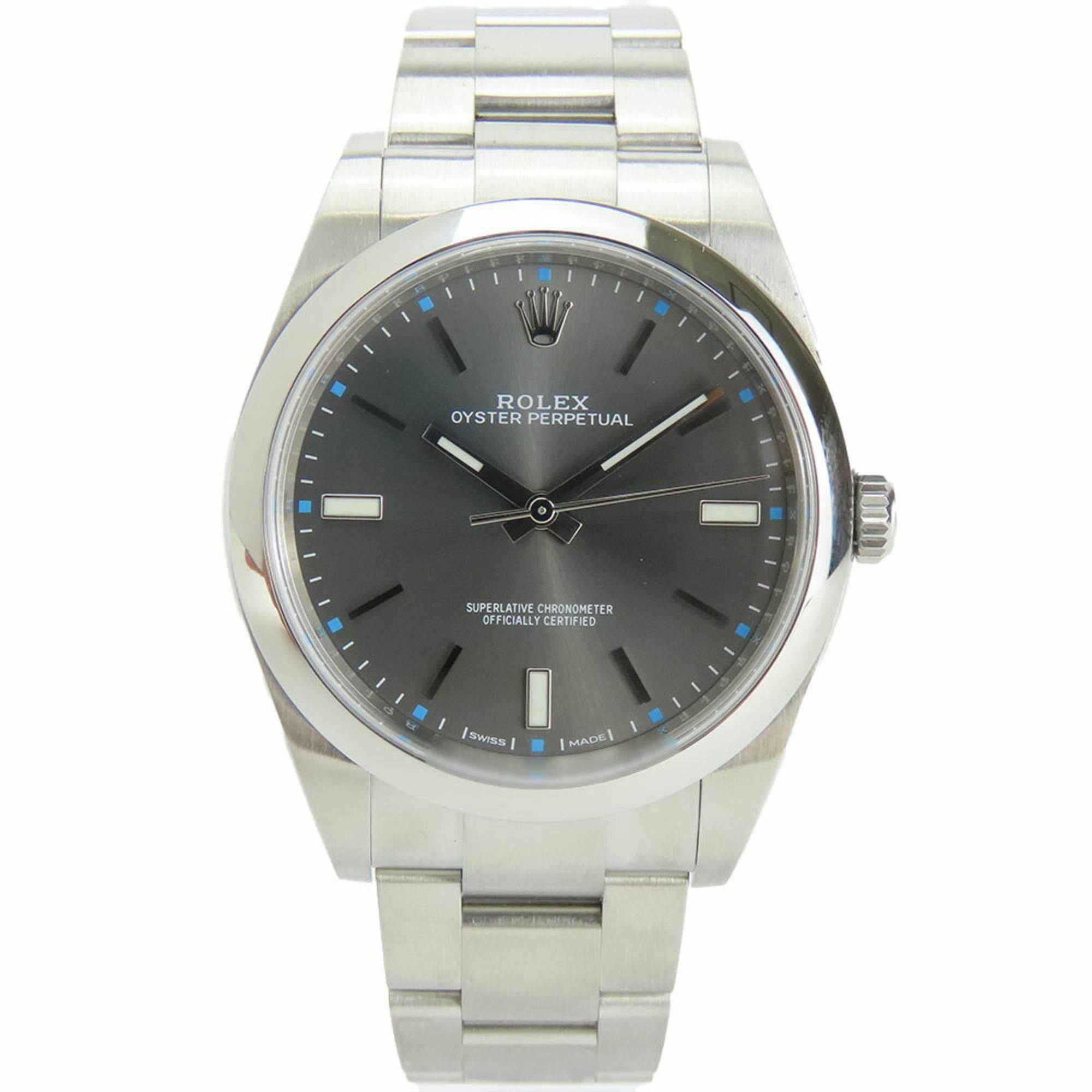 Rolex Watch Oyster Perpetual 39 114300 Stainless Steel Silver Dial Dark Rhodium Men's ROLEX