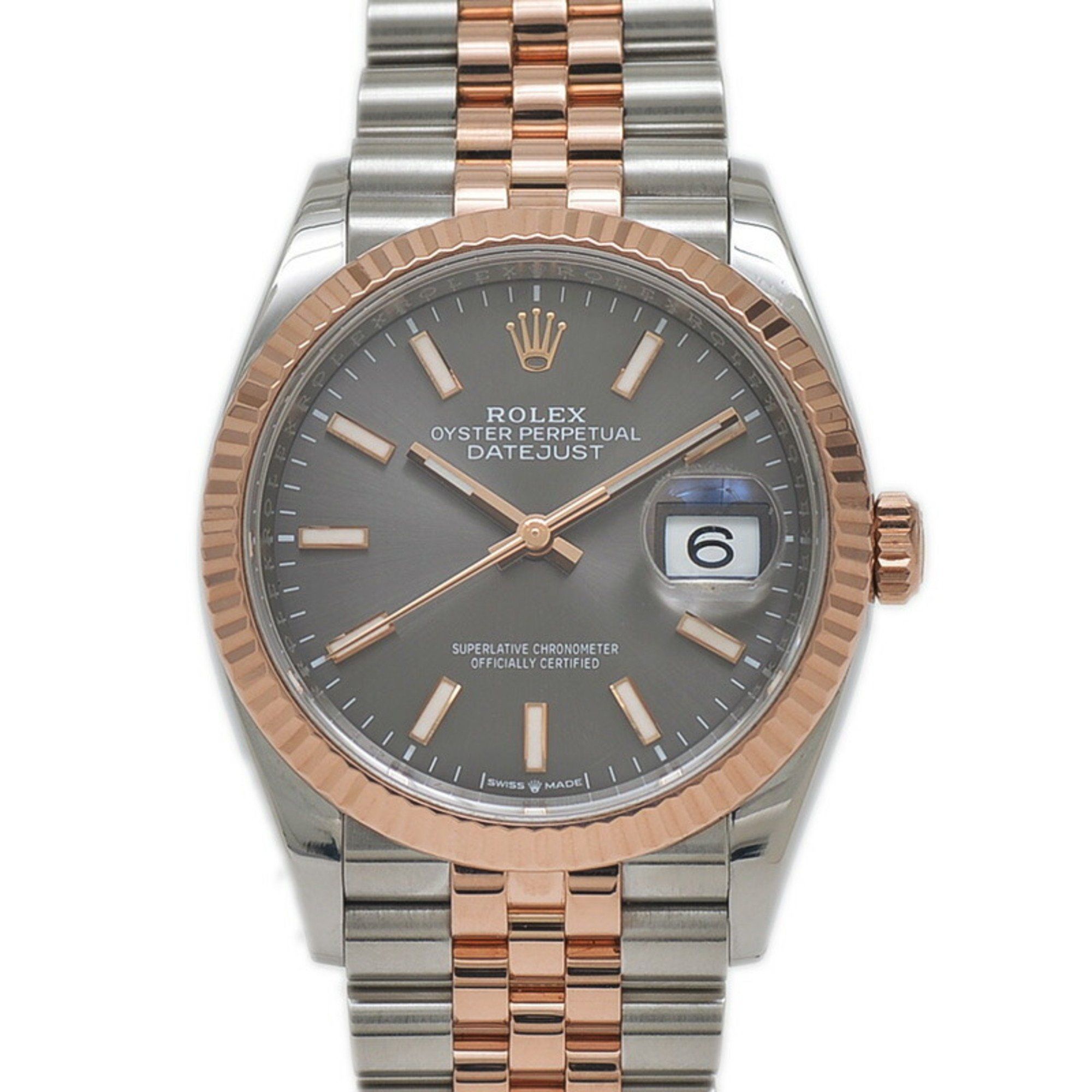 Rolex Datejust 36 Watch, Grey Dial, RG SS 126231, Random Serial Number, Men's