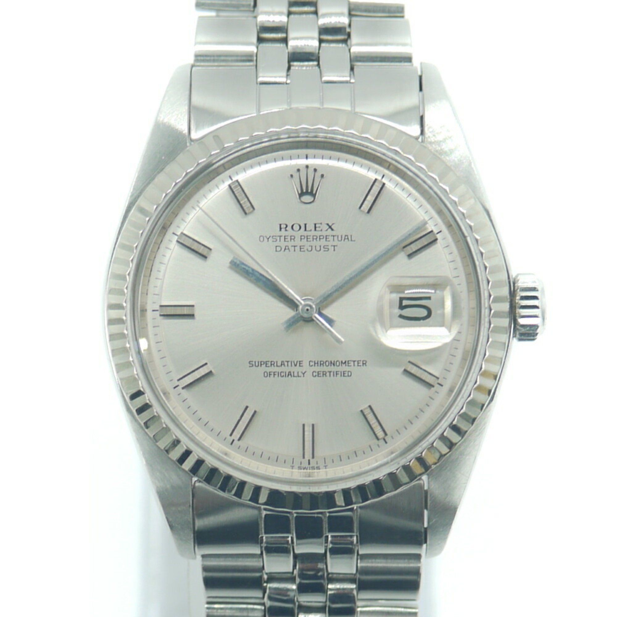 ROLEX Rolex Datejust 1601 No. 47 SS/WG Automatic Silver Dial Wristwatch