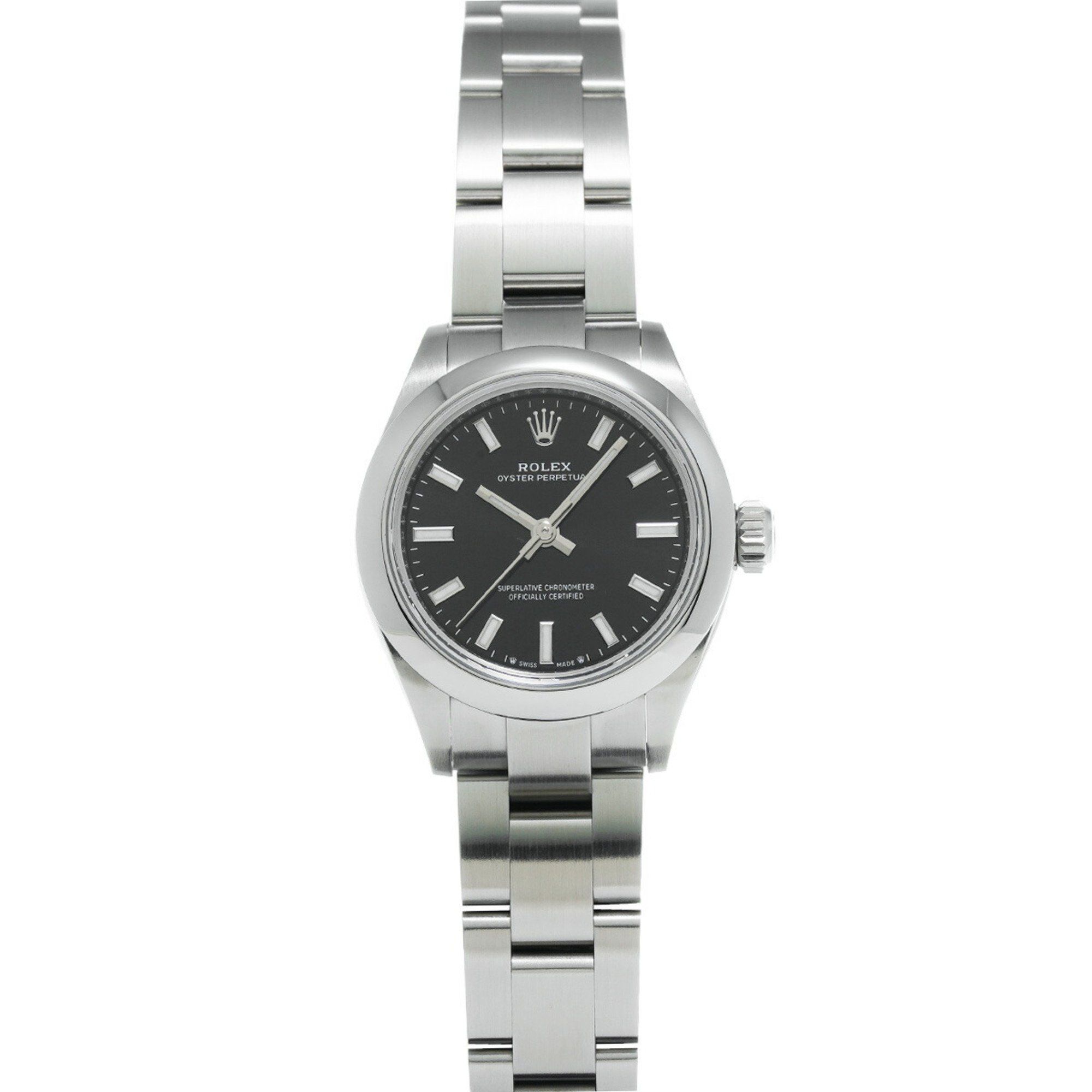 Rolex Oyster Perpetual 28 276200 Random Serial Number Bright Black Ladies Watch Automatic