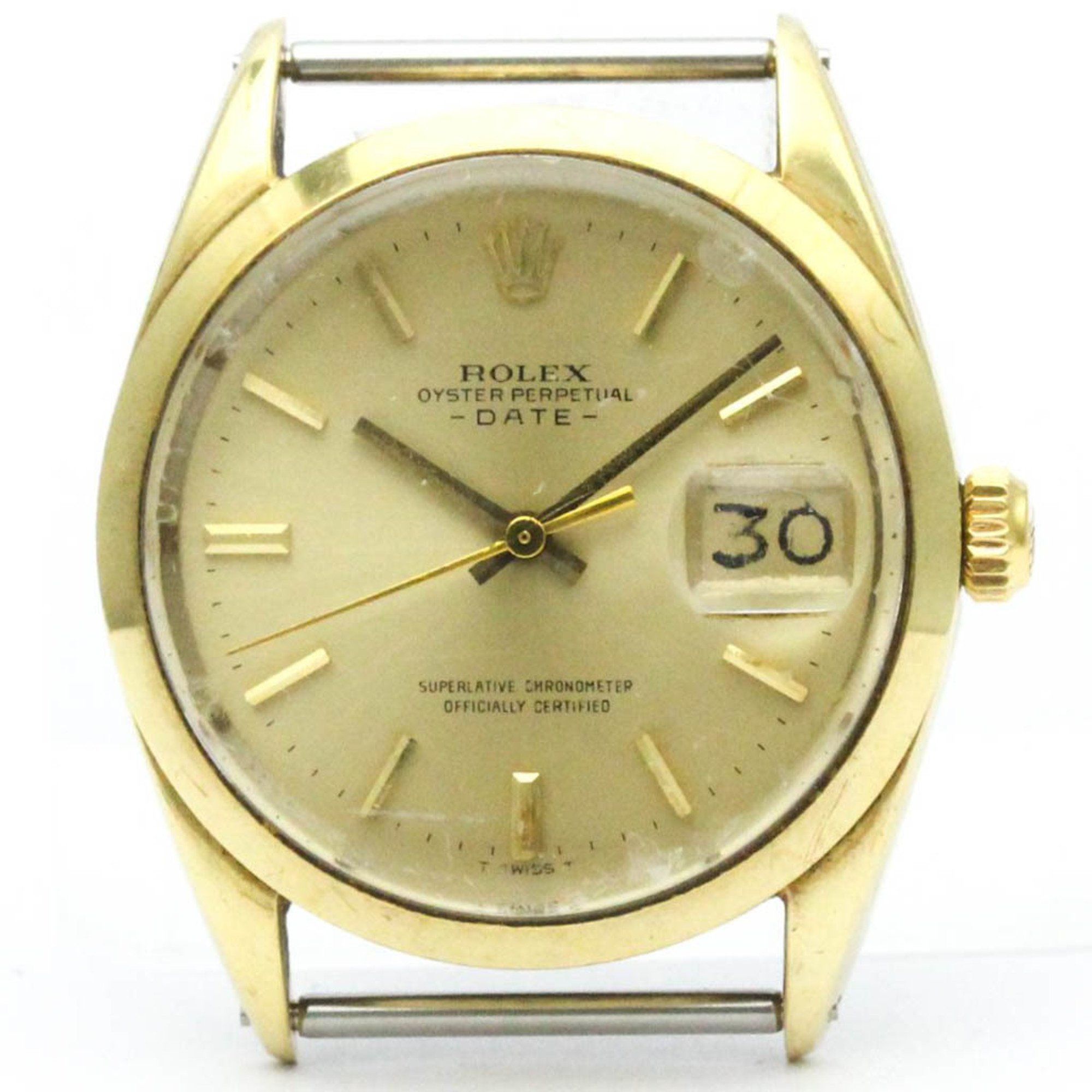 Vintage ROLEX Oyster Perpetual Date Gold Plated Watch 1550 Head Only