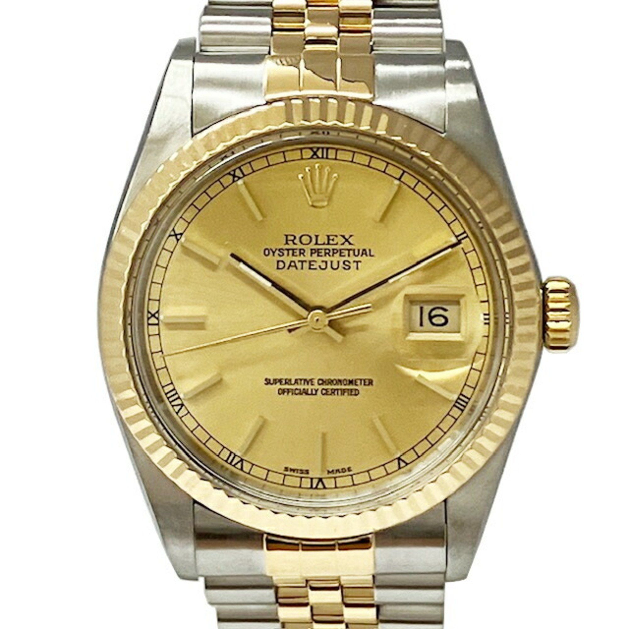ROLEX Rolex Datejust 16013 1987 K18 Gold Stainless Steel Combination Automatic Watch Men's