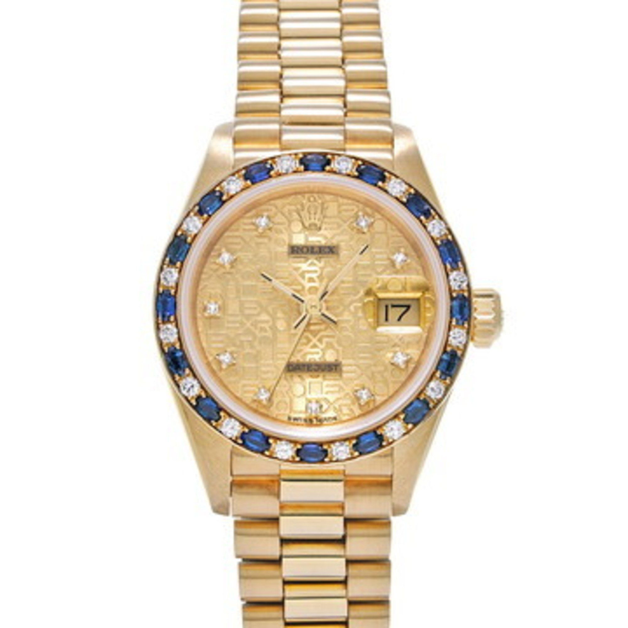 Rolex Datejust Diamond/Sapphire Bezel 69198SA L Series (manufactured around 1989) Champagne Computer