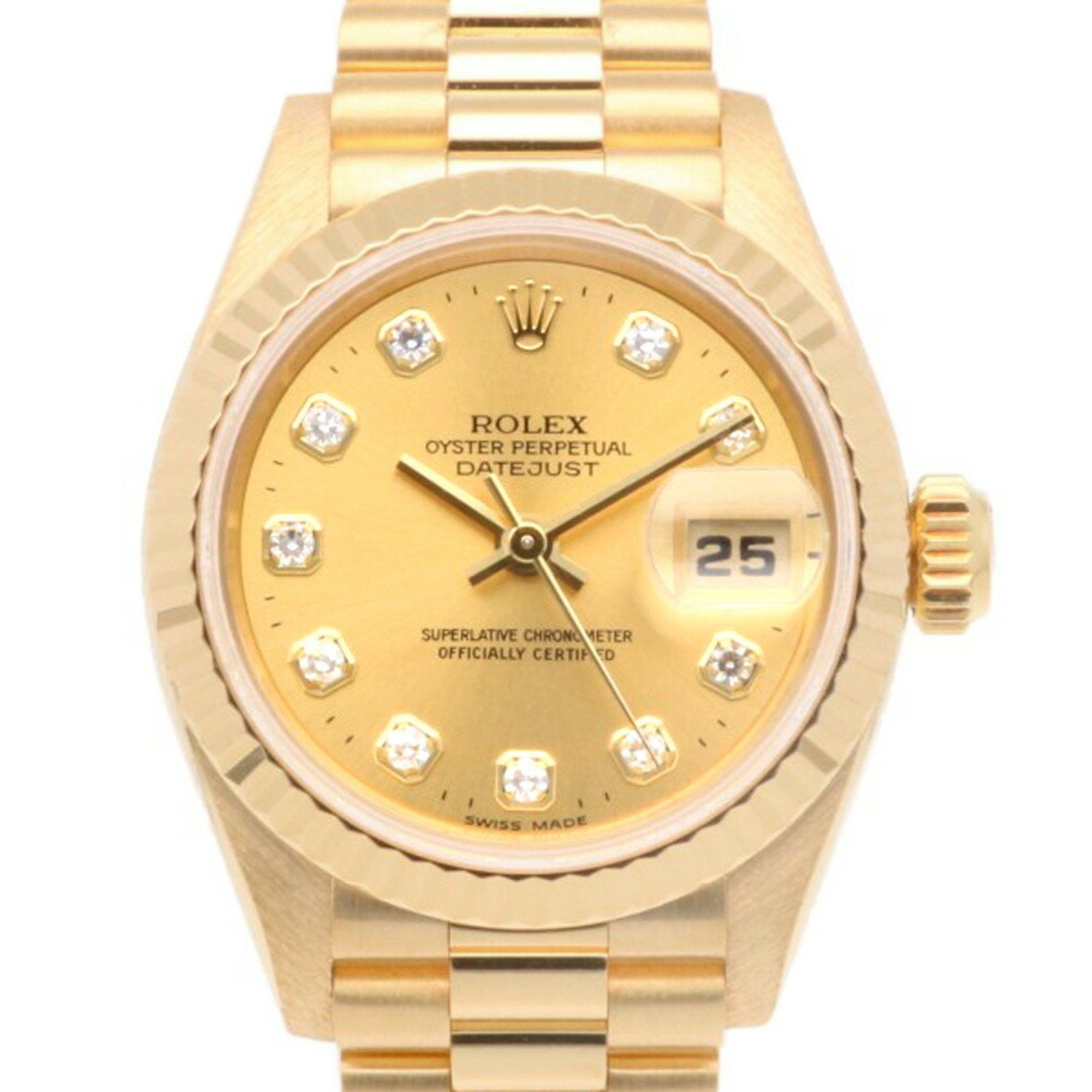 Rolex Datejust Oyster Perpetual Watch 18K 69178G Automatic Ladies ROLEX U-Serial 1997 Model 10P Diam
