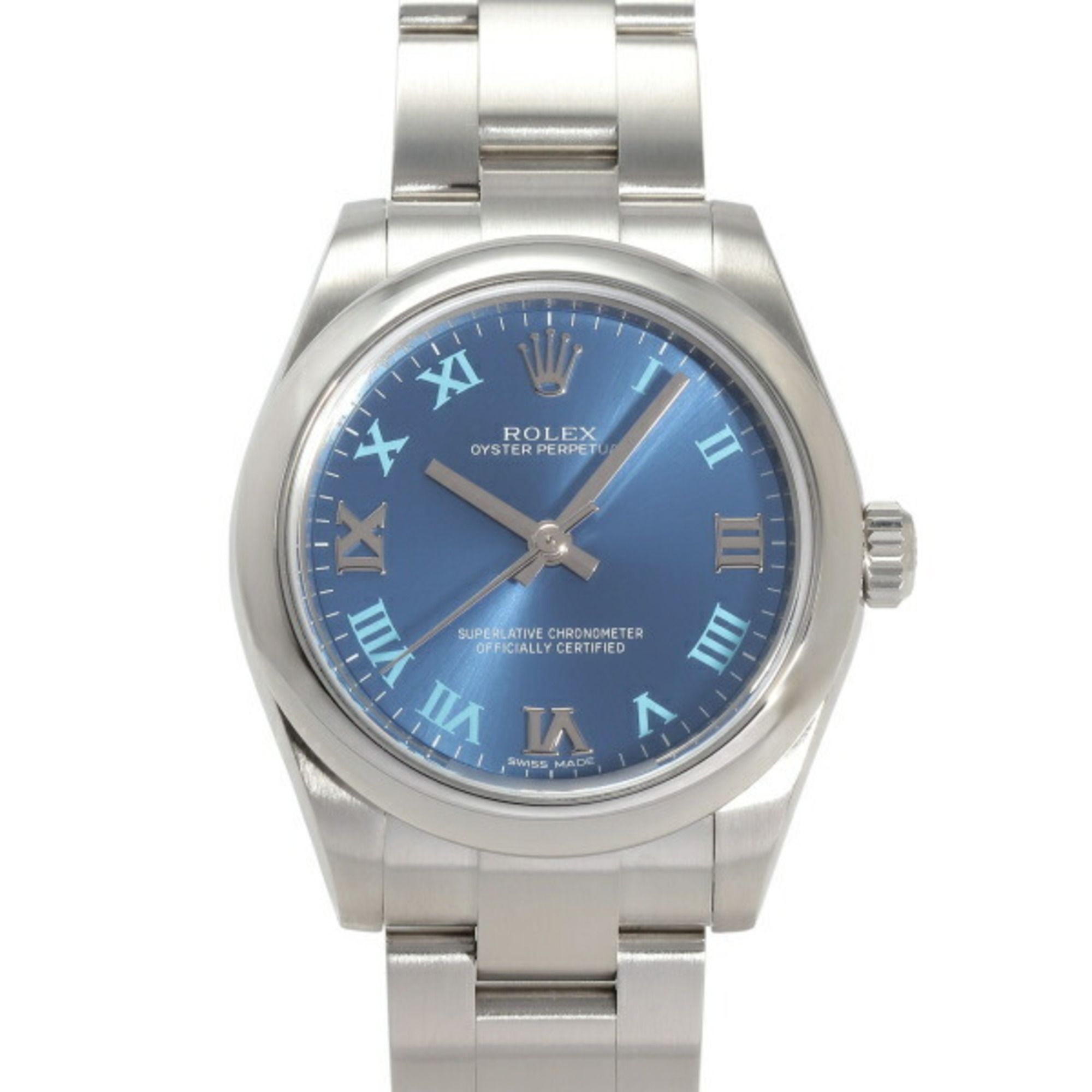 ROLEX Oyster Perpetual 31 177200 Azzurro Blue Roman Dial Watch for Men and Women __