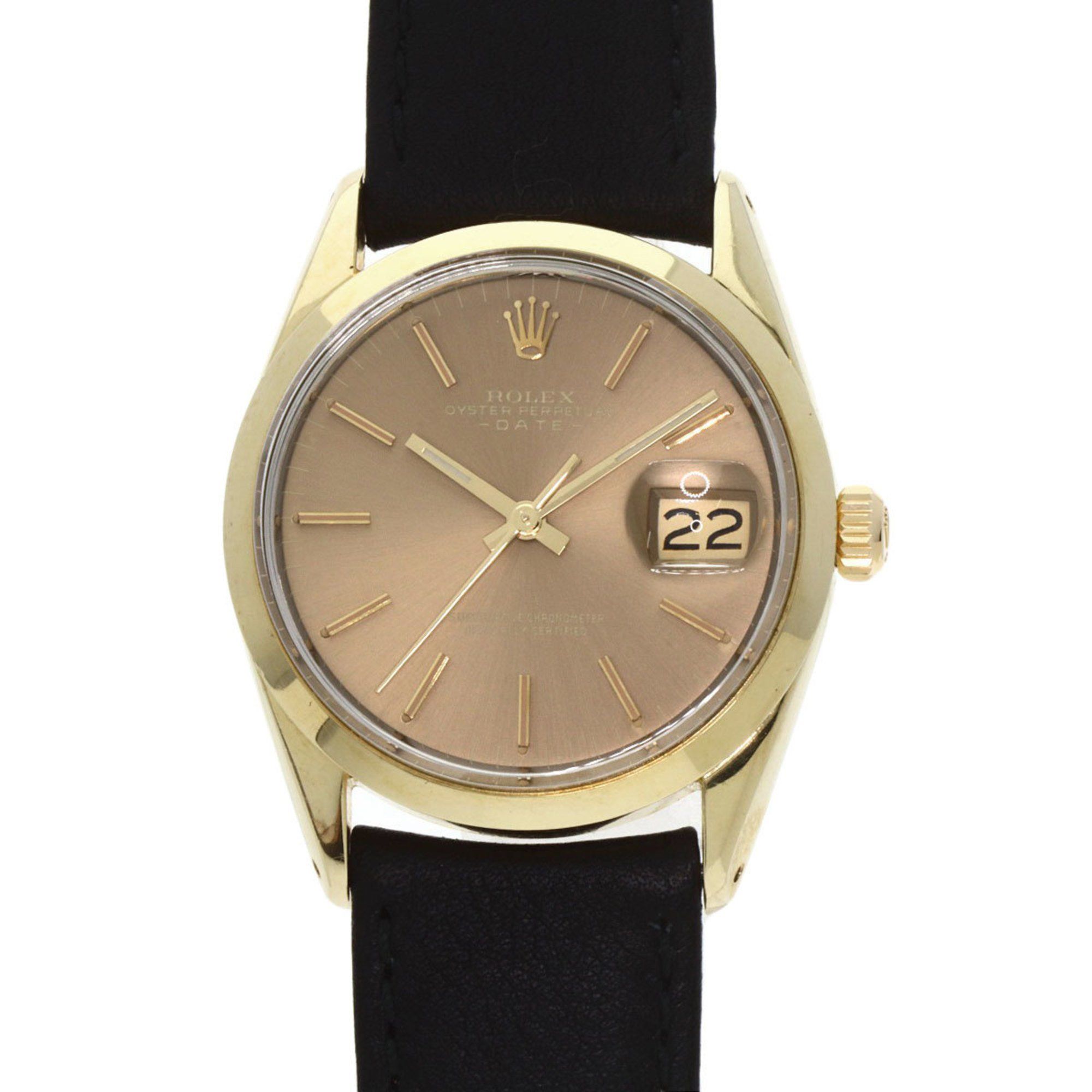 Rolex 1550 Oyster Perpetual 1970 Watch GP Leather Men's