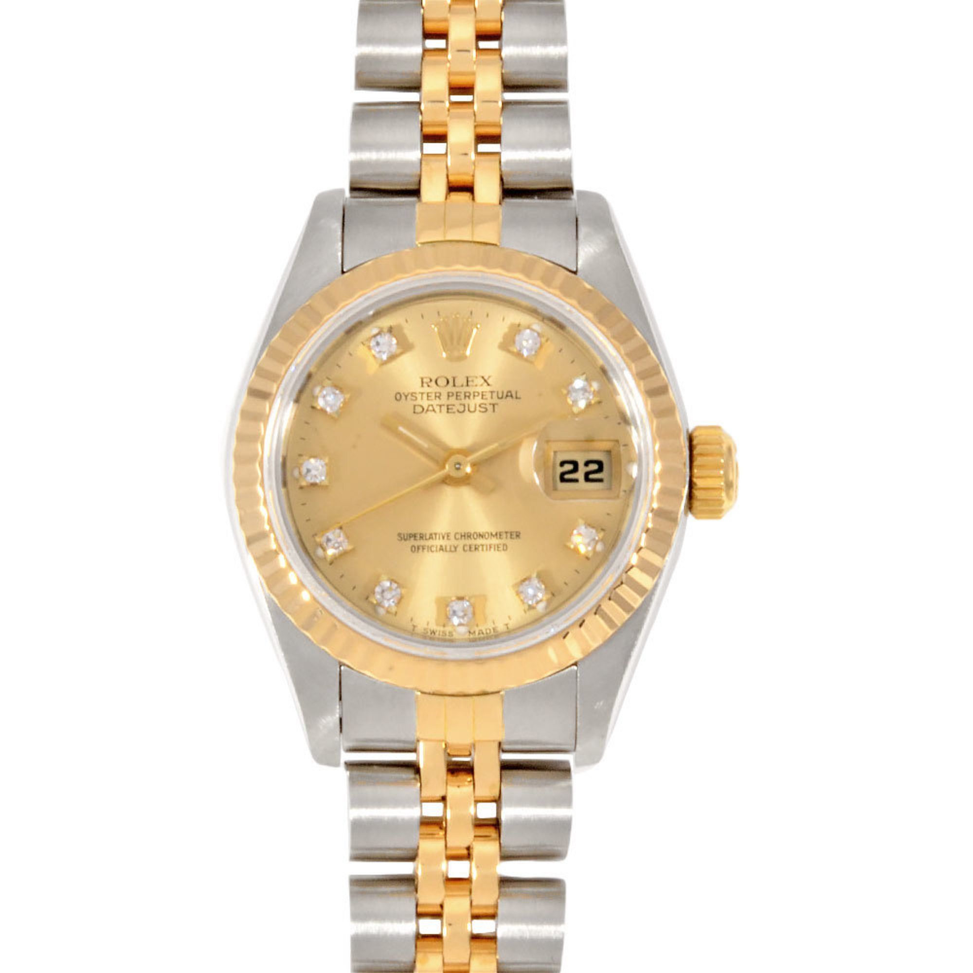 Rolex ROLEX 69173G Datejust 7-digit 96 series wristwatch automatic winding champagne dial 10P diamon