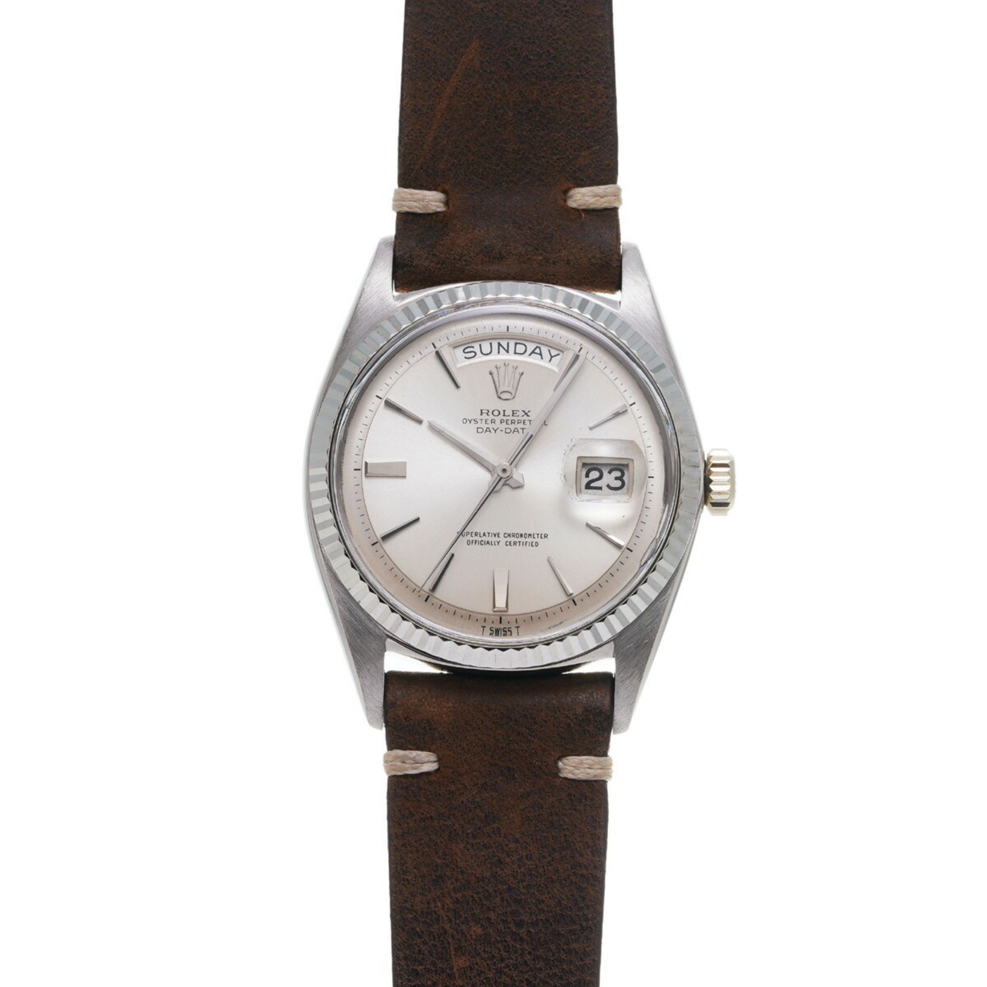 Rolex Day-Date Genuine Buckle SS 1803/9 No. 11 (around 1964/1965) Silver Men's Watch Automatic