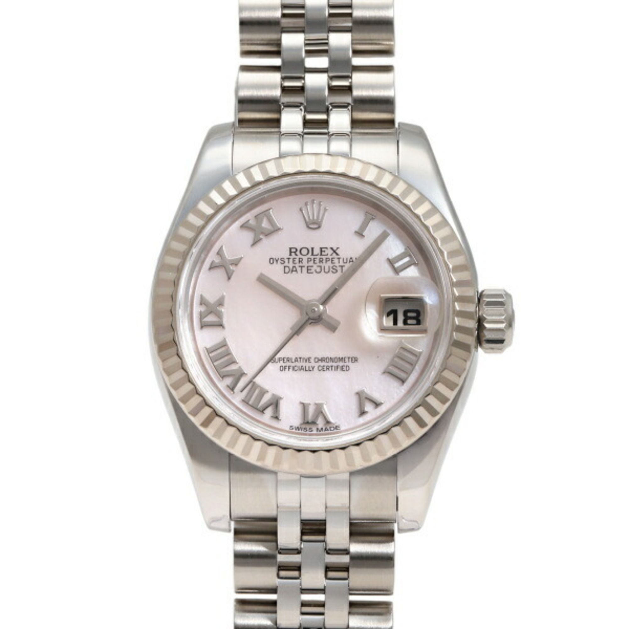ROLEX Datejust 26 179174NR Pink Roman Dial Watch Ladies __