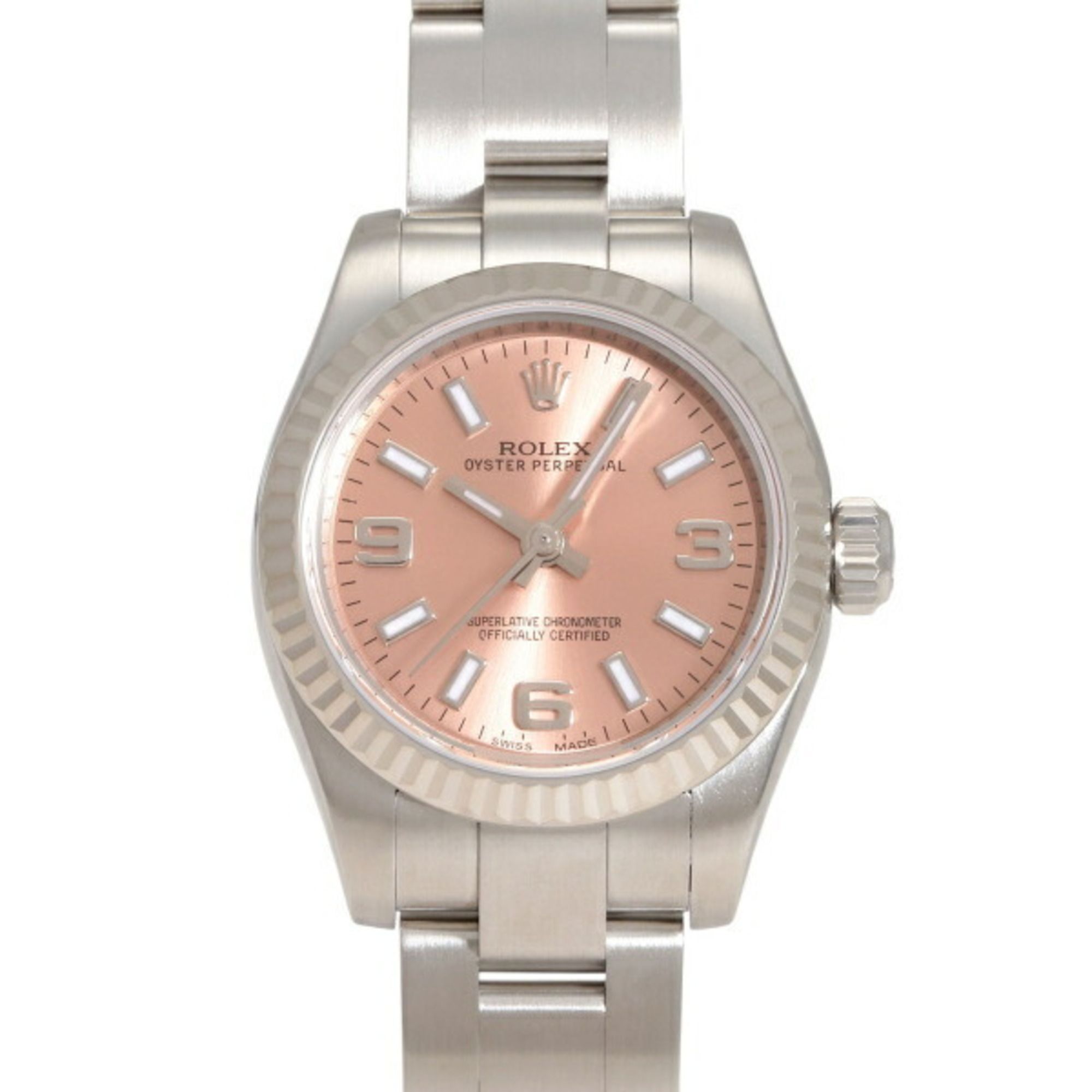 ROLEX Oyster Perpetual 26 176234 Pink 369 Arabic Dial Watch Ladies __