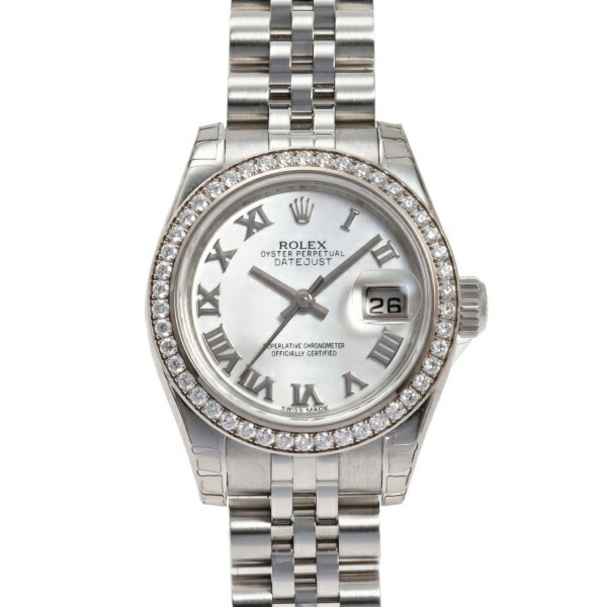 Rolex ROLEX Datejust 26 179384NR White Roman Dial Watch Ladies __