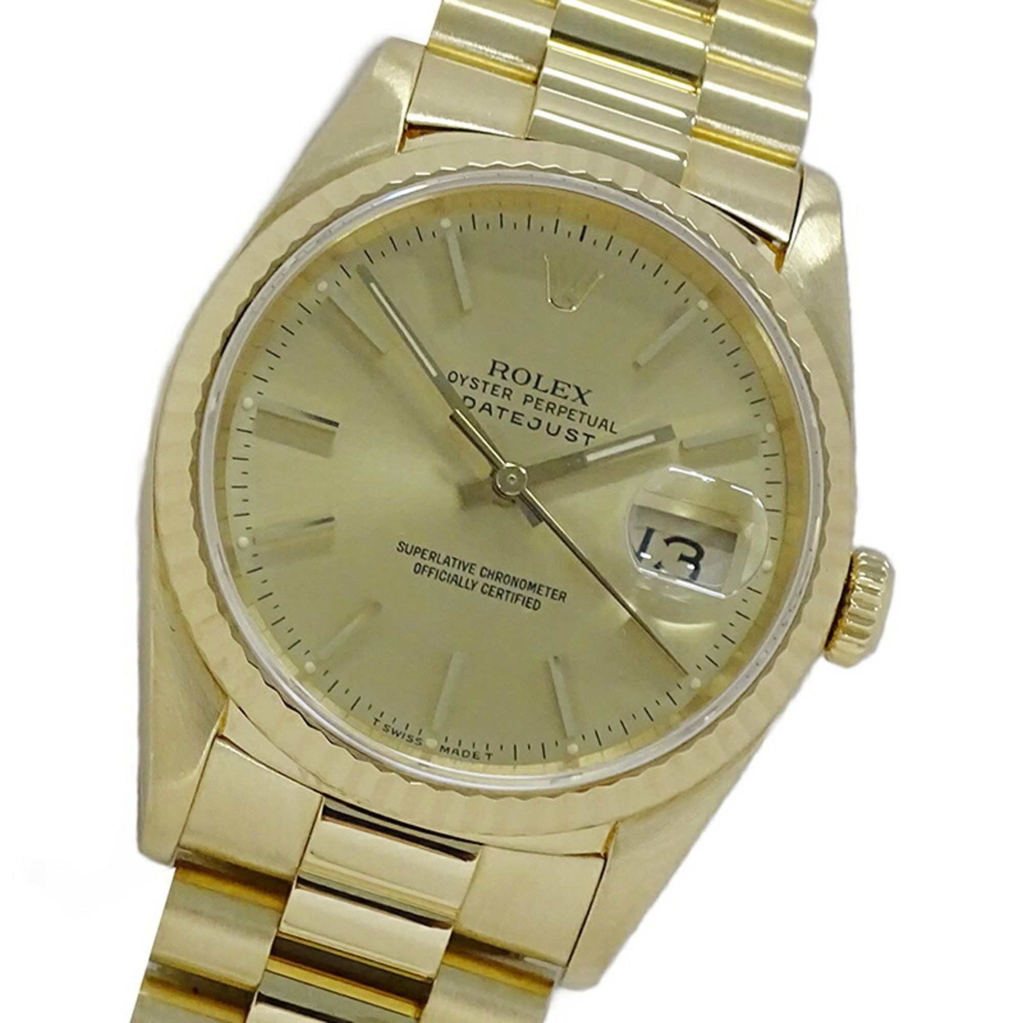 Rolex ROLEX Datejust 16238 L serial number Men's watch Automatic AT 750YG 18K Solid gold Polished