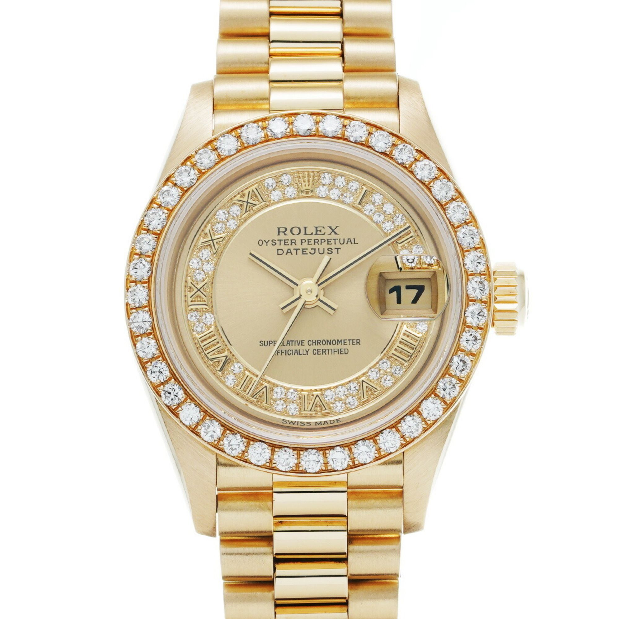 Rolex Datejust 69138MR L serial number (manufactured around 1989) Champagne/Milliard Diamond Ladies'