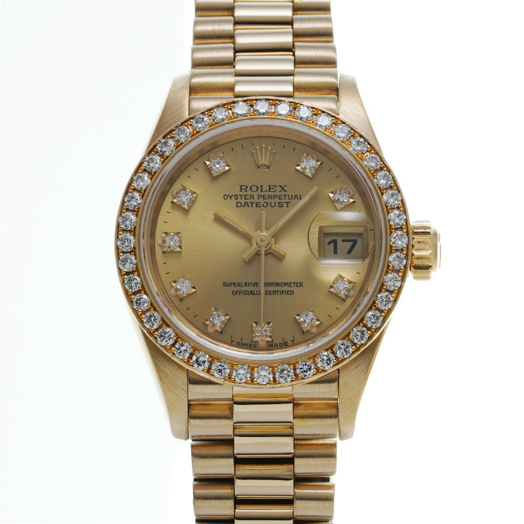 Rolex Datejust Bezel Diamond 10P 69138G L Series (Manufactured around 1988) Champagne/Diamond Ladies
