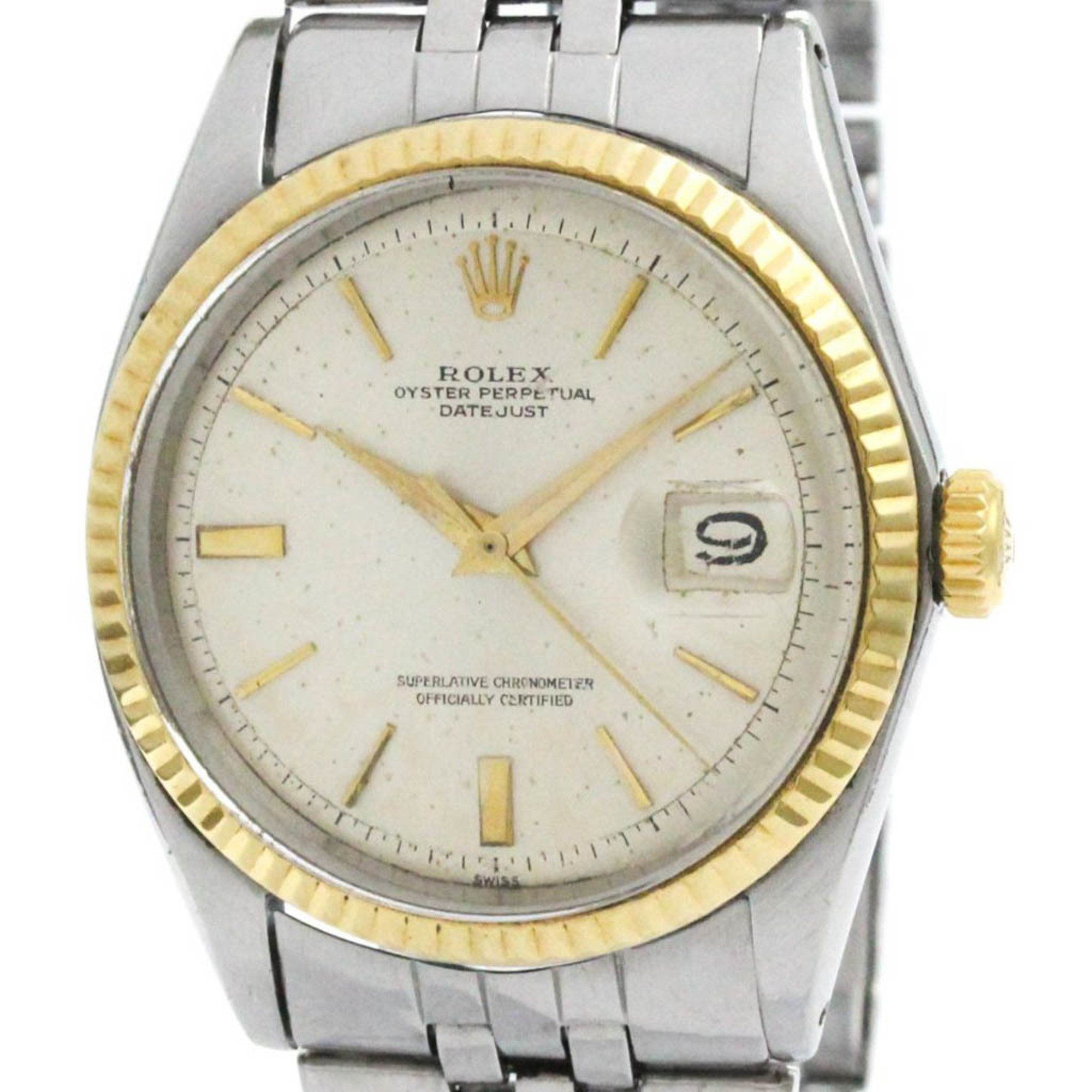 Vintage ROLEX Datejust 1601 18K Gold Steel Automatic Mens Watch