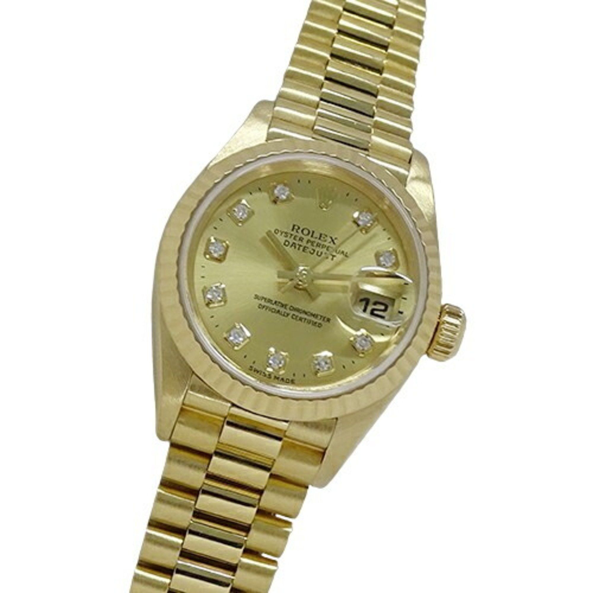 Rolex ROLEX Datejust 79178G A series Ladies watch 10P Diamond Automatic AT 750YG Solid gold Polished