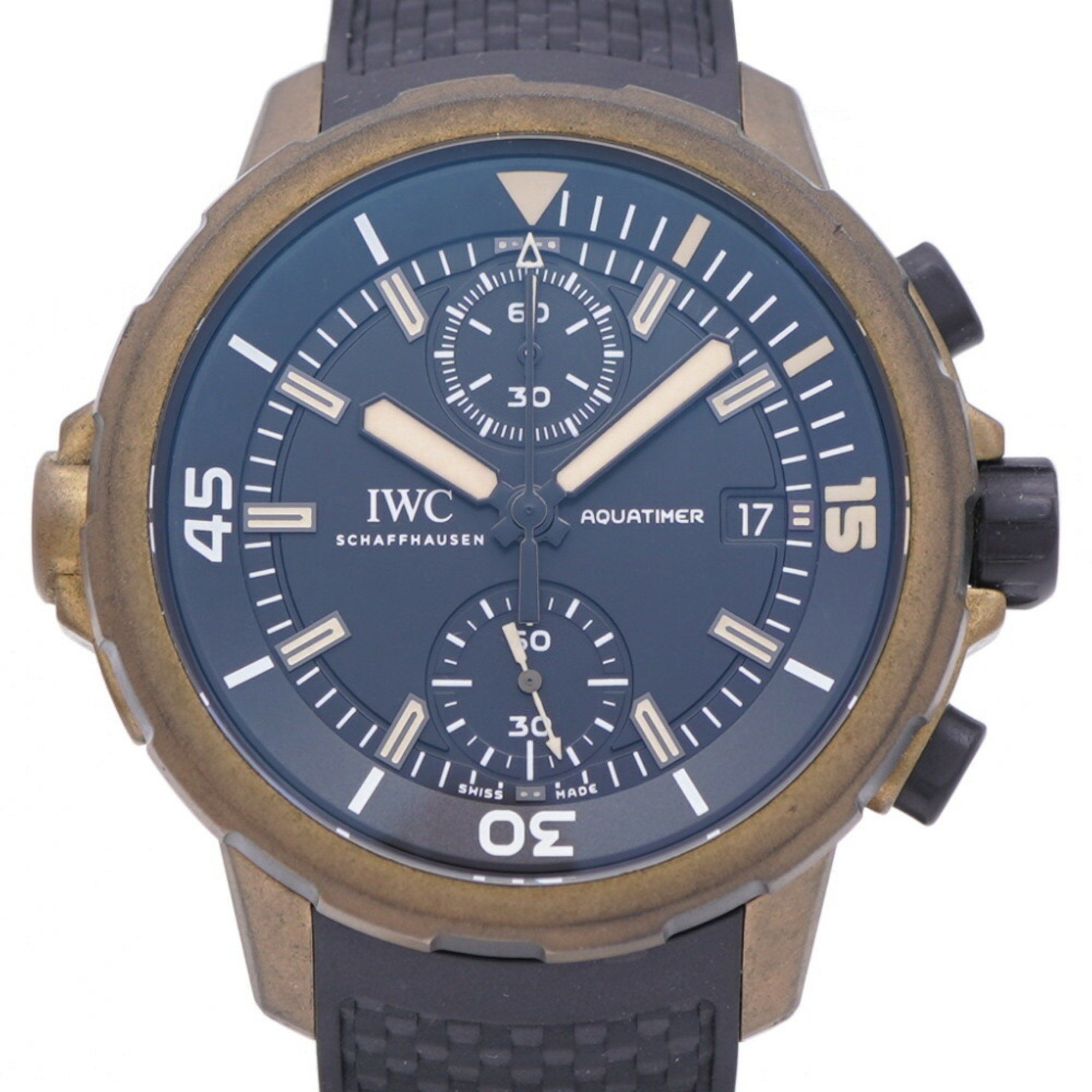 IWC Aquatimer Expedition Charles Darwin IW379503 Automatic Watch Rubber/Bronze Black Dial 1524 Inter