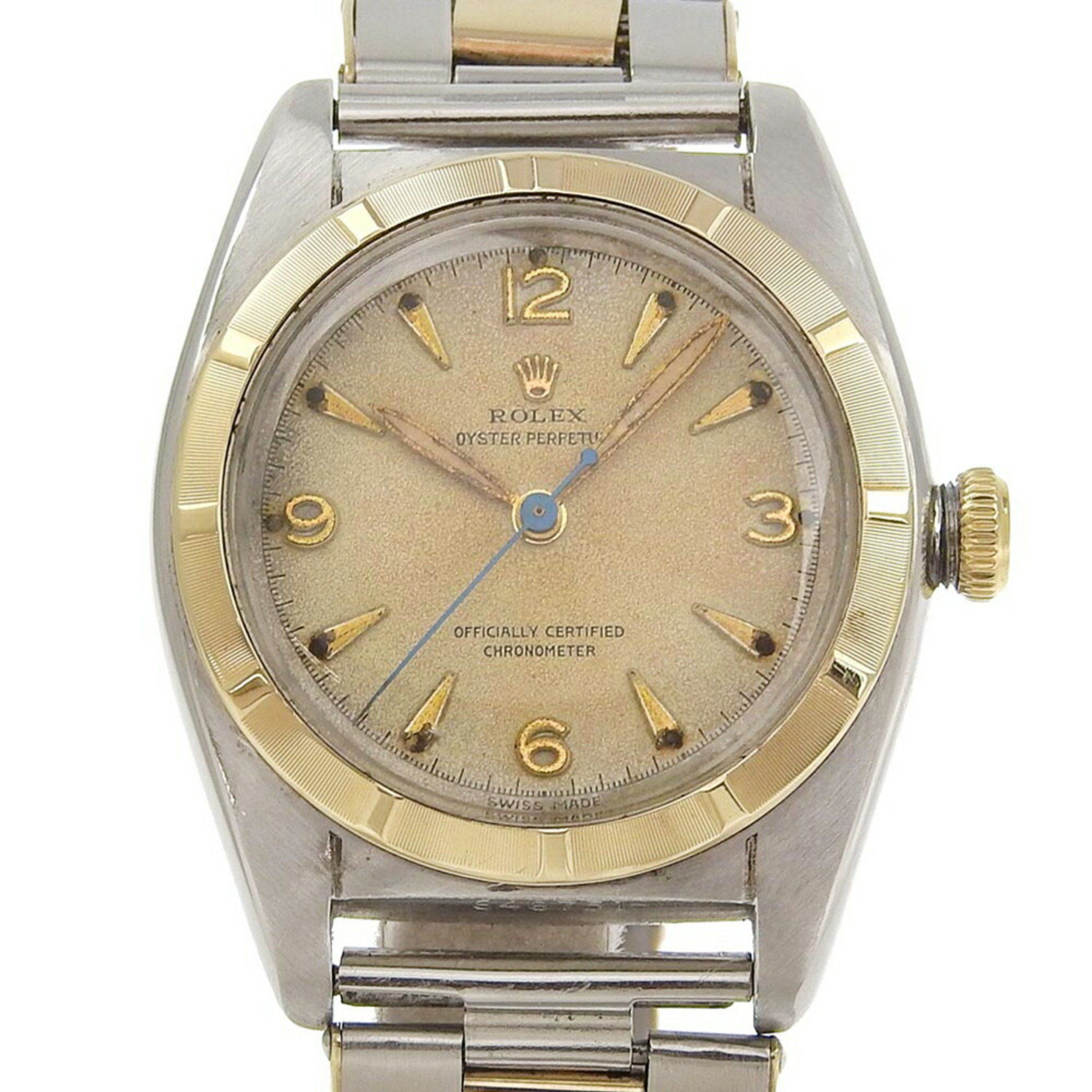 Rolex ROLEX Oyster Perpetual Watch Bubble Back No. 6 5010 Stainless Steel 646751 Automatic Beige Dia