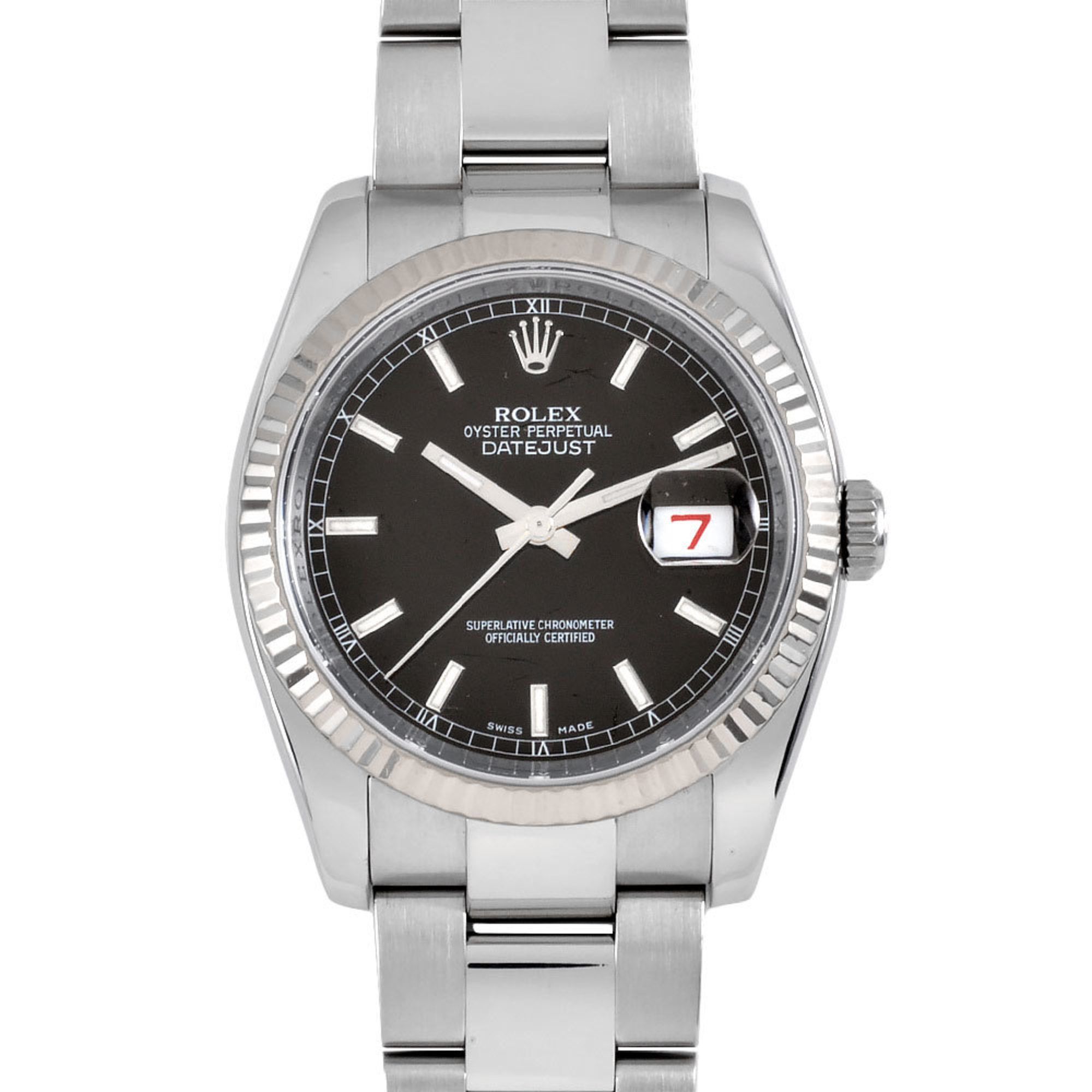 Rolex ROLEX 116234 Datejust Z series (manufactured around 2006) Automatic watch, black dial, WG x SS
