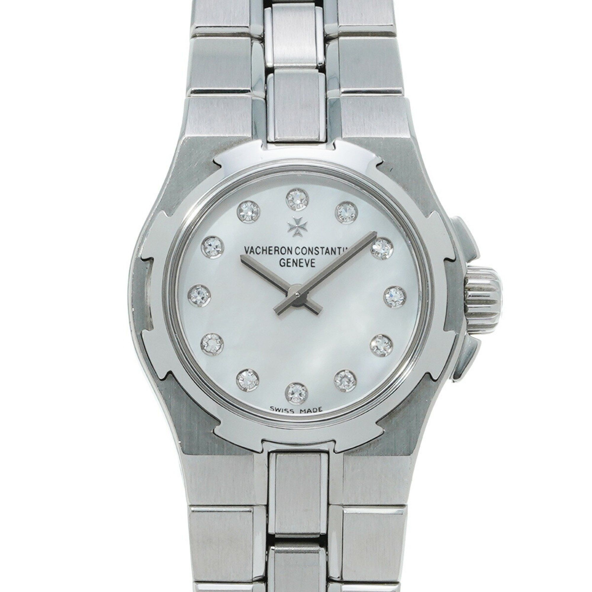 Vacheron Constantin Overseas 24mm 12P Diamond White Shell/Diamond Ladies Watch Quartz