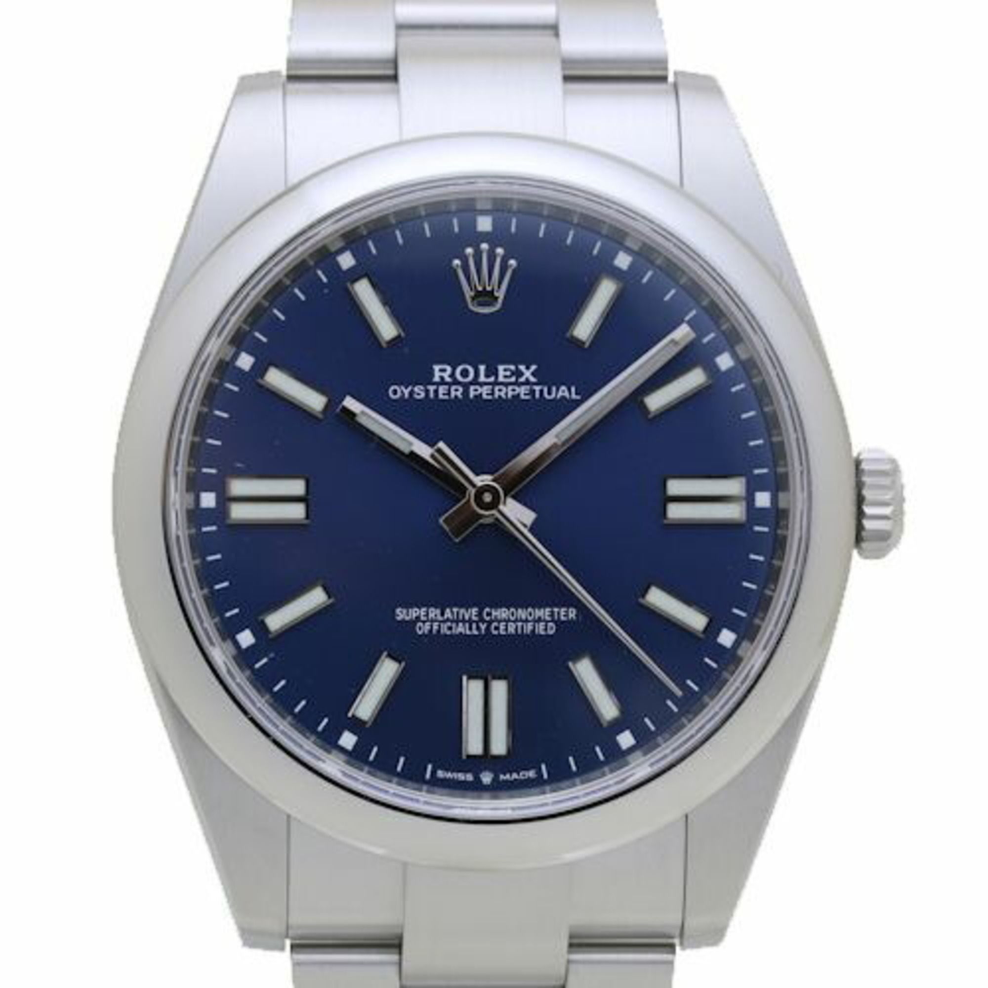 ROLEX Rolex Oyster Perpetual 41 124300 Bright Blue Stainless Steel Men's 39703 Watch