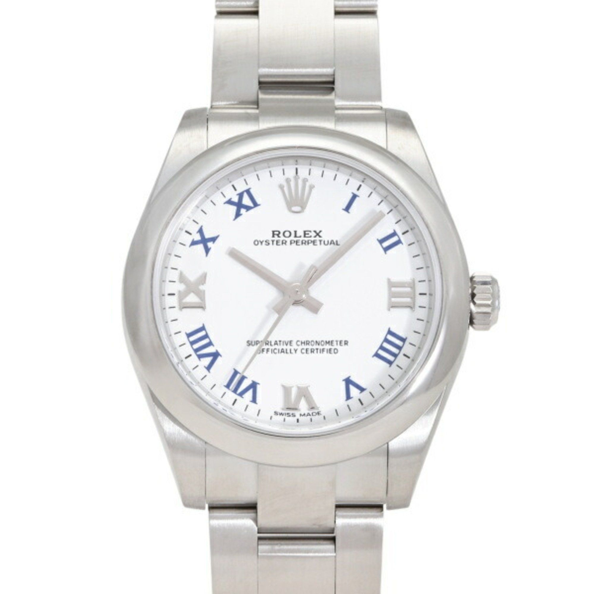 Rolex ROLEX Oyster Perpetual 31 177200 White Blue Roman Dial Wristwatch for Men and Women