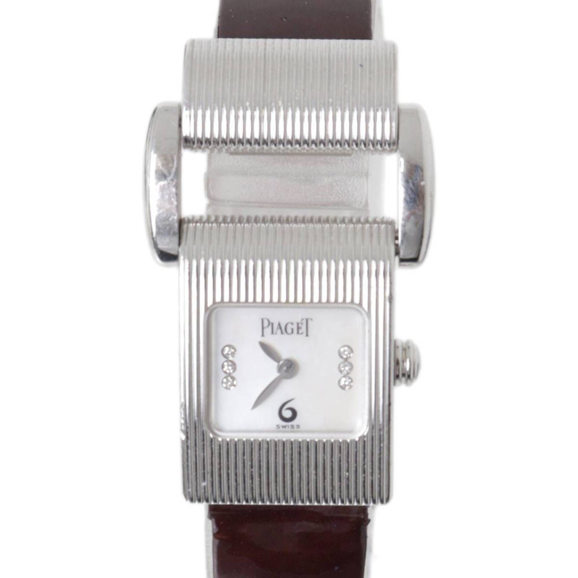 PIAGET Piaget Miss Protocol Ladies Quartz Watch 5221 K18WG Shell Dial 6P Diamond
