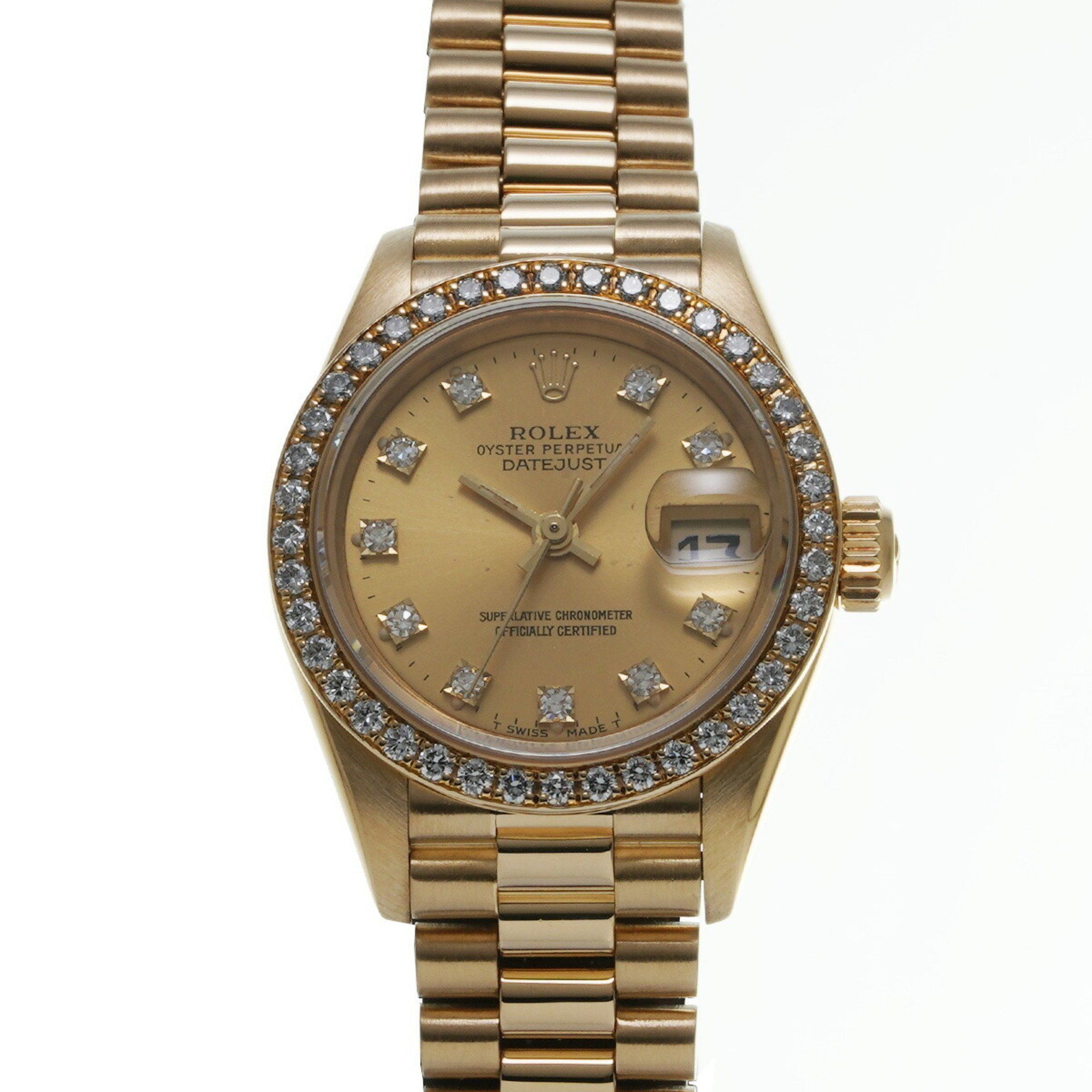 Rolex Datejust Bezel Diamond 69138G N Series (manufactured around 1991) Champagne Ladies Watch Autom