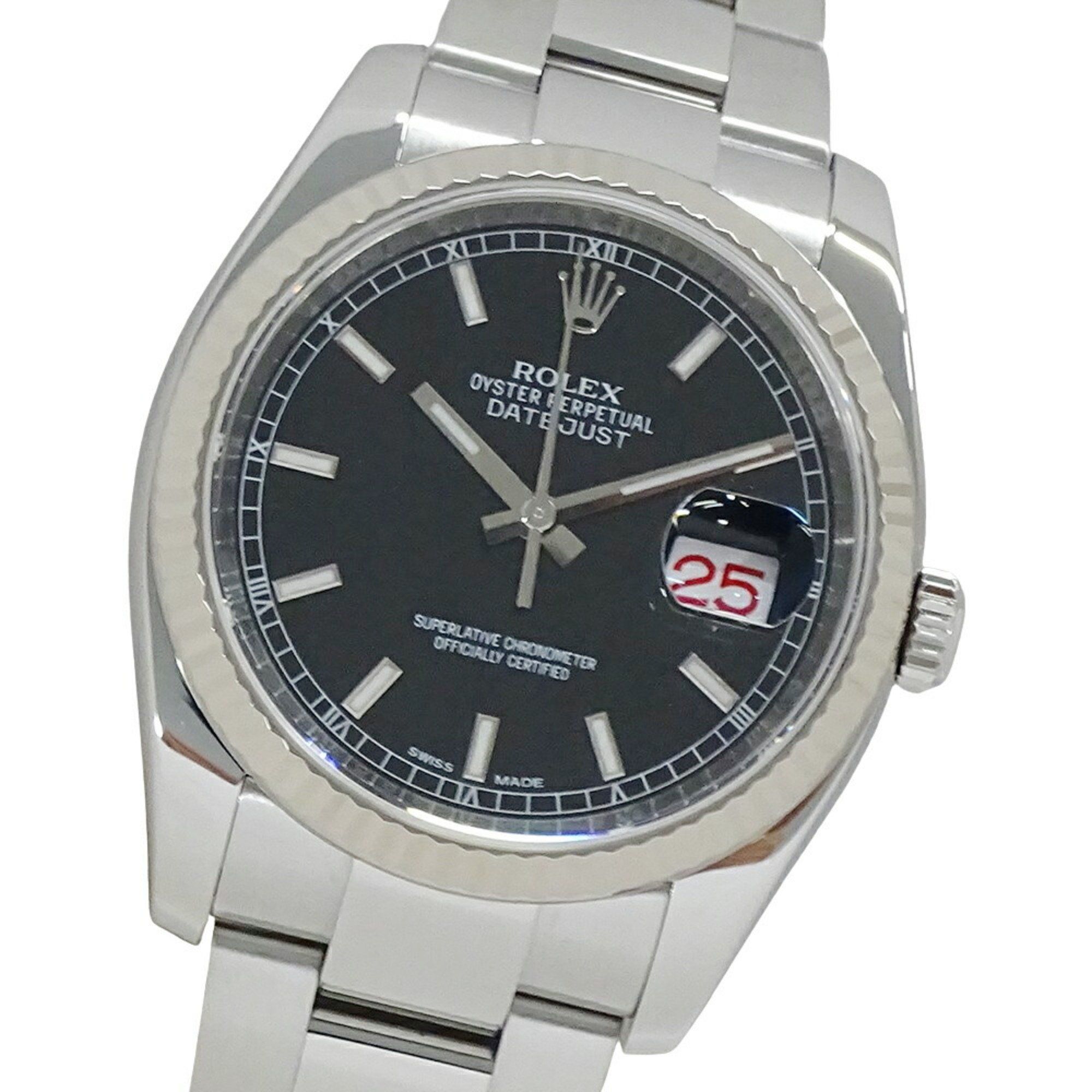 Rolex ROLEX Datejust 116234 Random Number Men's Watch Automatic AT Stainless Steel SS White Gold WG