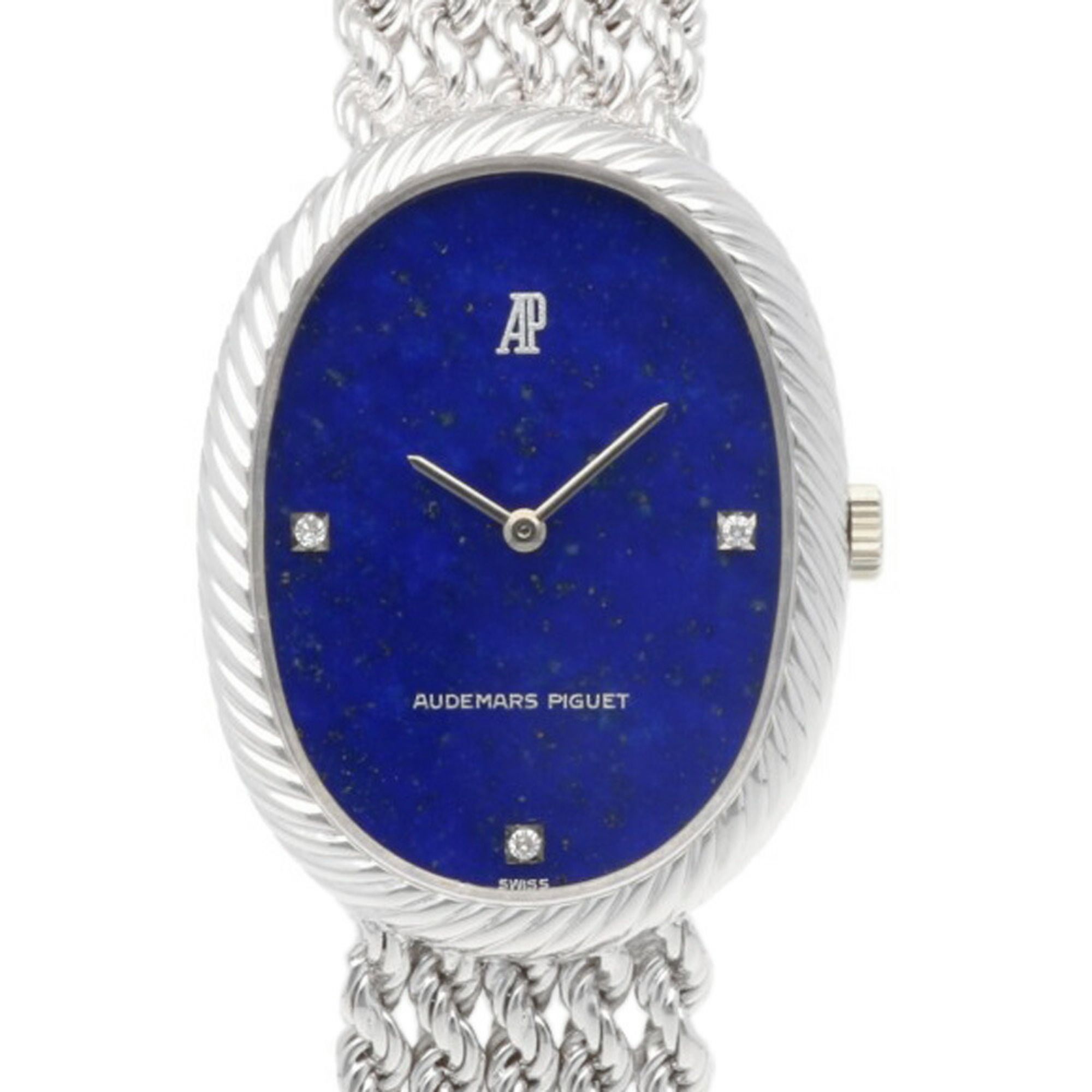Audemars Piguet Oval Watch 18K Hand-wound Ladies AUDEMARS PIGUET Lapis Lazuli 3P Diamond