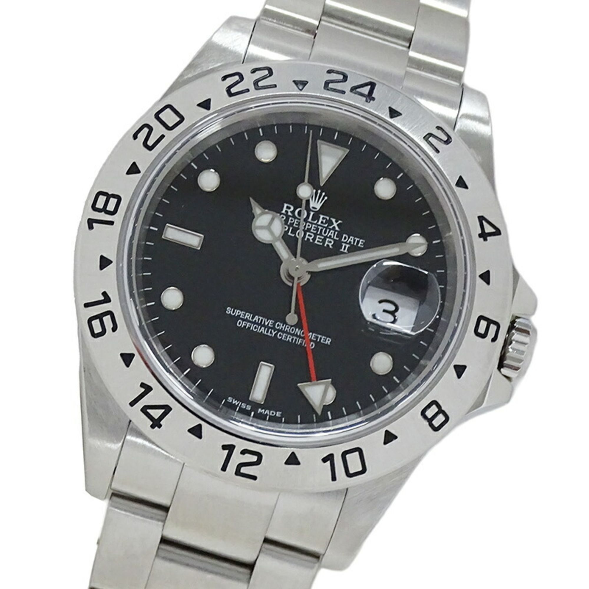 Rolex ROLEX Explorer II 16570 P serial number watch men's date automatic AT stainless steel SS silve