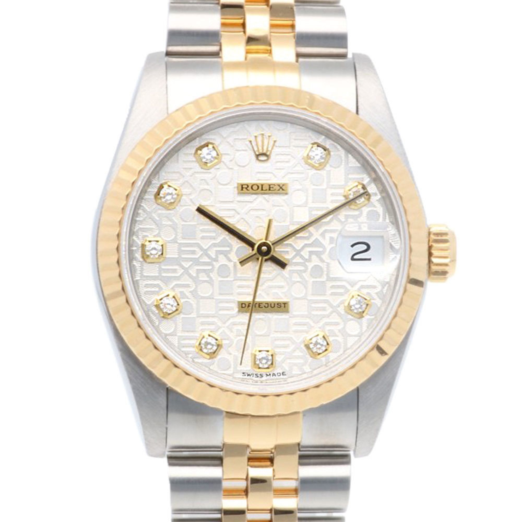 Rolex Datejust Watch Stainless Steel 68273 Automatic Unisex ROLEX W Serial 1994-1995 Model 10P Diamo