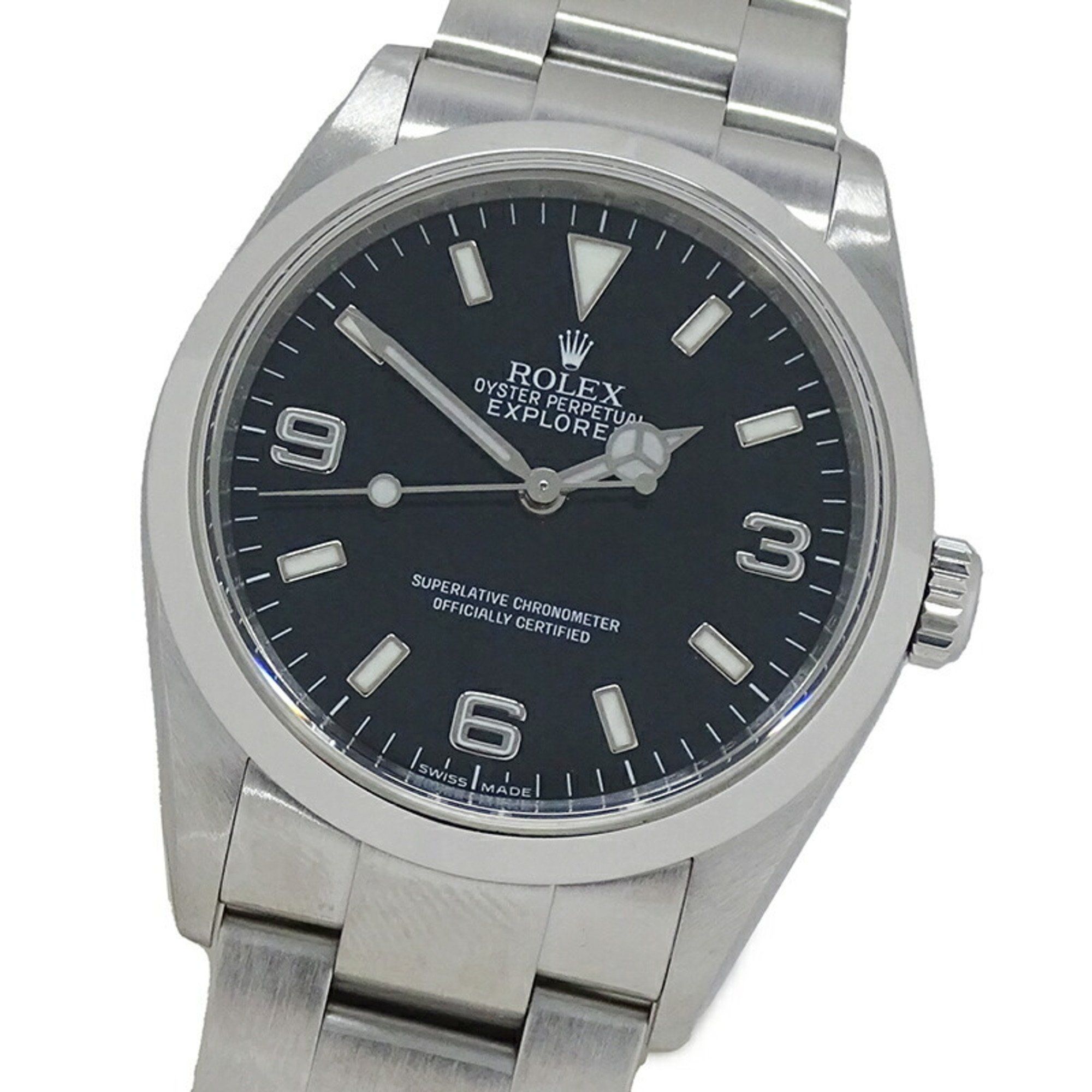 Rolex ROLEX Explorer I 114270 Z-series Men's Watch Automatic AT Stainless Steel SS Silver Black Over