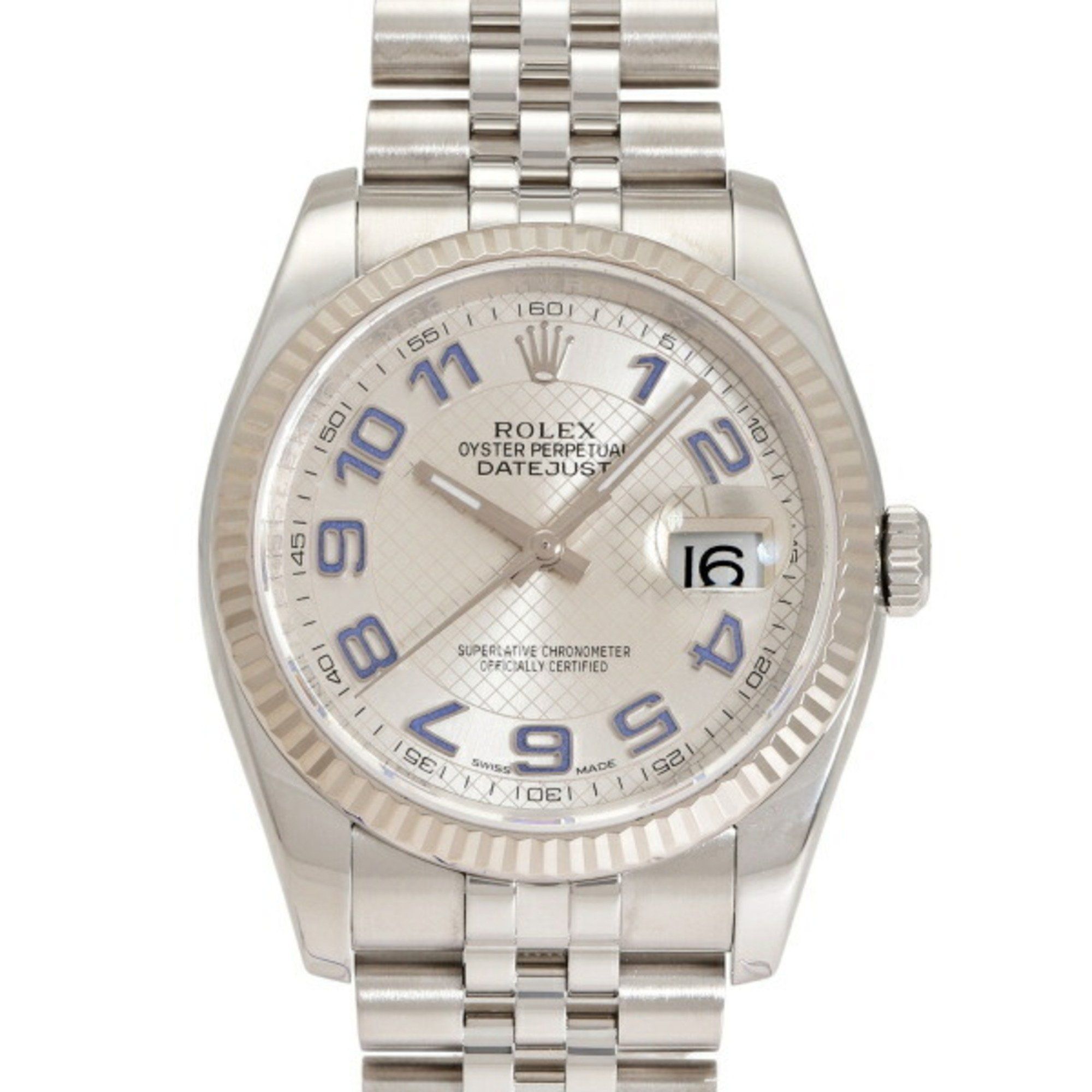 ROLEX Datejust 36 116234 Silver Arabic Dial Men's Watch __