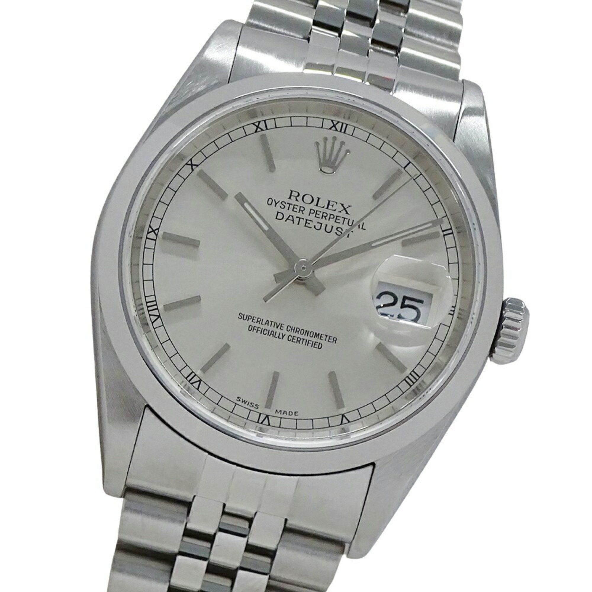 Rolex ROLEX Datejust 16200 K series Men's watch Automatic AT Stainless steel SS Silver Polished