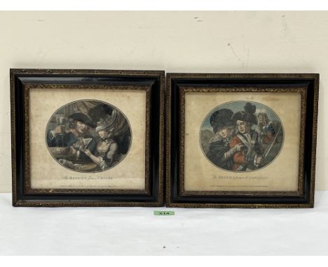 A pair of George III engravings by R Pollard 1780, The Return from Cruize; The Return from a Campaign. 7½" x 8½".