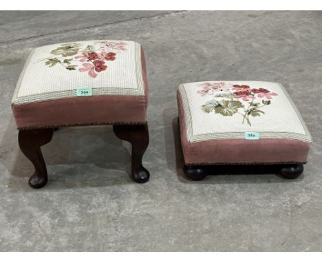 Two tapestry stools.