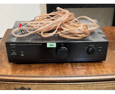 A Denon PMA-350SE integrated amplifier. Ex house clearance, untested. The lot to include a pair of speaker cables.