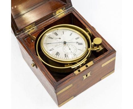 A small Mid Victorian marine chronometer by Litherland Davies & Co Liverpool, No. 789/17279. It has a 4" silvered dial, subsi