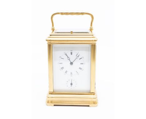 A good Soldano, Grande sonnerie carriage clock with alarm. 8-day two-train spring movement chiming on a gong. Serial number 1