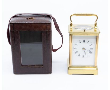 Meak/Drocourt Grand Sonnerie cased French carriage clock with repeat. Two-train movement chiming on a gong - serial number 18